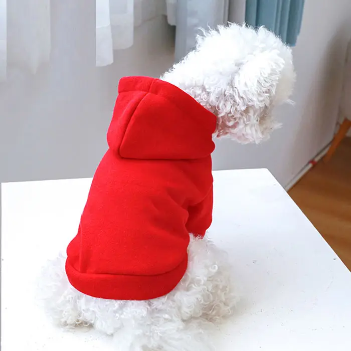 Color sólido perro ropa mascota colorido Otoño Invierno Sudadera con capucha