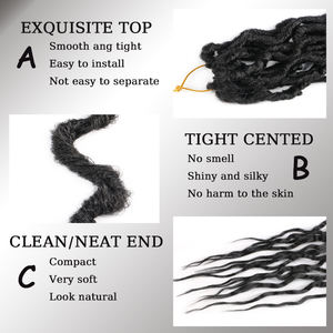 Venta caliente Queen LOCs Curly Ends cabello trenzado Ombre <span class=keywords><strong>dos</strong></span> tonos crochet Cabello sintético 16 pulgadas 24 pulgadas extensiones de cabello para <span class=keywords><strong>trenzas</strong></span> - Product Image 3