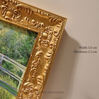 Tableaux muraux vintage de paysages européens et de fleurs avec cadre en bois, décoration suspendue pour mariage, toile de luxe