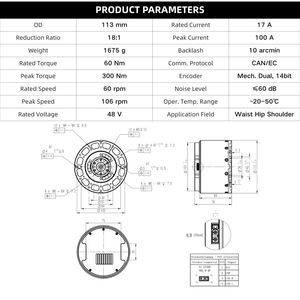 Module Robotique Motorisé Haute Vitesse 60 tr/min Couple Élevé pour Robot Humanoïde (Taille et Épaule) OEM - Product Image 4