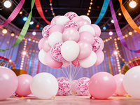 Kit de ballons rose et blanc 624240, rose gold métallisé, ballons transparents pour décorations d'anniversaire, de mariage et de baby shower