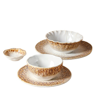 Assiette de Dîner de Restaurant Style Japonais en Porcelaine, Assiette Chapeau de Paille, Assiette à Pâtes, Assiette à Soupe, Assiette Creuse, Vaisselle en Gros