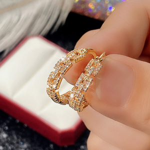 Zircon Hoop Chain <b>Ear</b> <b>Cuff</b> <b>Earrings</b> For Women Simple Fashion <b>Ear</b> Jewelry - Product Image 3