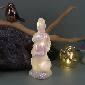 2025 Venta caliente varios tamaños vidrio personalizado pequeño <span class=keywords><strong>conejo</strong></span> estatuilla buena primavera <span class=keywords><strong>Pascua</strong></span> regalos para niños artesanías para el hogar - Product Image 1