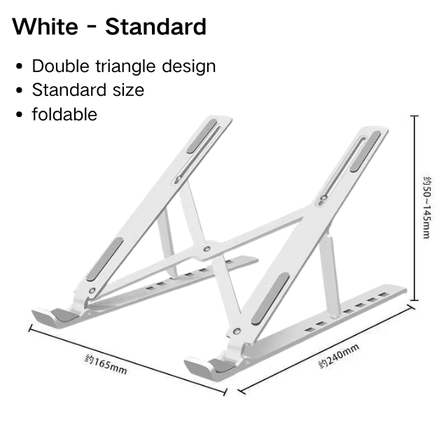 Portable Aluminium Folding Laptop Stand Adjustable Height & Angle Compact Aluminium Folding Laptop Stand for Travel Home Use