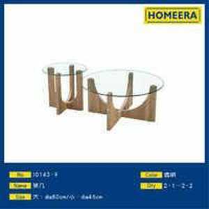 Tavolino da Caffè Homeera con Piano in Vetro Temperato e Struttura in Legno, Design Moderno per Soggiorno, Grande Diametro 80cm, Trasparente - Product Image 1