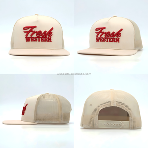 Casquette Trucker OEM Y-Y en forme de P, plate, 5 panneaux, avec broderie personnalisée, patch en cuir, ajustée, Richardson 115, en maille, Snapback 6006 - Product Image 2