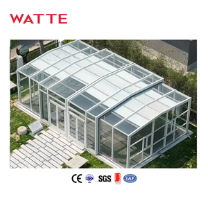 Jardin extérieur Patio Cour Aluminium <span class=keywords><strong>Solarium</strong></span> Serre <span class=keywords><strong>Automatique</strong></span> Rétractable Coulissant Verre Trempé Enceintes de Salle Véranda - Product Image 1
