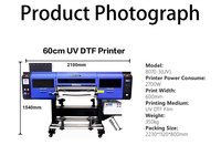 Imprimante jet d'encre CMYK blanche Audley Factory 60CM UV DTF A3 I3200 avec laminateur, état neuf, LabelPrinter