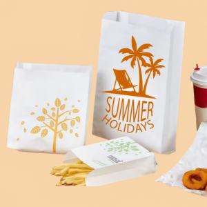 Logo personnalisé pour les nuggets de poulet frit, les biscuits, les croissants, les frites, le pain. Sacs à emporter en matériaux de qualité alimentaire, résistants à l'huile - Product Image 4