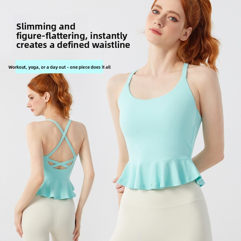Jinghai Women's Sexy Breathable Back-Shaping Padded Yoga Tank Top Chest Pads Shock-Proof Spandex/Nylon Sports Bra Pilates