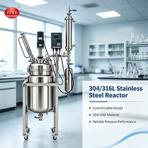 Zzkd Hot Sale 50L Continuous Stirred Tank Reactor Industrial Bio Reactor <b>Jacketed</b> Stainless Steel Reactor with Best Price - Product Image 1