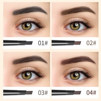 Crayon à sourcils triangulaire personnalisé pour le maquillage des yeux, crayon à sourcils automatique imperméable, crayon à sourcils double tête avec brosse
