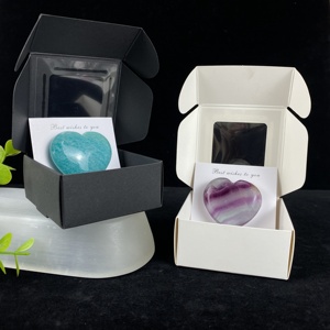 Ensemble de boîtes cadeaux en cristal en gros, <span class=keywords><strong>pierre</strong></span> précieuse naturelle, fluorite, quartz rose, cœur, artisanat pour cadeau de la Saint-Valentin - Product Image 1