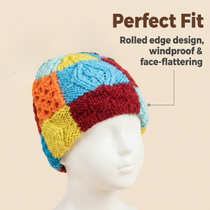 Chapeau beanie pour <span class=keywords><strong>femme</strong></span>, très beau, fait main, tricoté, à carreaux, coloré, en tricot épais, pour le travail et les voyages, design tendance - Product Image 3