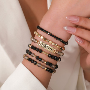 Fashion Charm <b>Bracelets</b> Multi Layered Beaded Elastic Rope Jewelry Women's Gift <b>Crystal</b> Bohemian Style SY0808 1SY0811 1 - Product Image 3