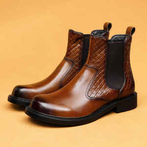 2026 High-Quality Men's <b>Rubber</b>-<b>soled</b> <b>Boots</b> - Fashion Straps - Business Formal Shoes - Lightweight and Anti-Slip - Product Image 6