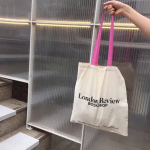 Sac de courses en toile de coton réutilisable, durable et écologique DLBZ, personnalisé et tendance, avec poignées en corde colorées - Product Image 4