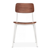 Chaises de salle à manger en bois avec cadre noir mat moderne, empilables, meubles de salle à manger