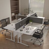 Muebles de partición de escritorio de oficina modulares de cubículo abierto moderno, espacio de trabajo extensible de 4/6/8 plazas, escritorio de estación de trabajo MFC personalizado