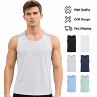 Débardeur en tissu mesh sans manches de haute qualité, séchage rapide, respirant, vêtements de sport, design personnalisé OEM, impression de logo, débardeur pour homme