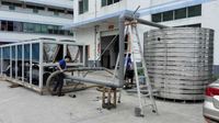 120 tonnes 150 HP 450 Kw refroidisseur d'eau à vis refroidi par air