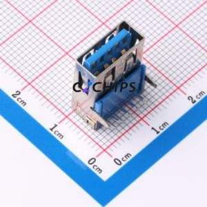 HC-USB3.0-L168-ZP USB Connector Bent Lead Through Hole Connector Type-A USB 3.0 Female Right Angle Insert - Product Image 1