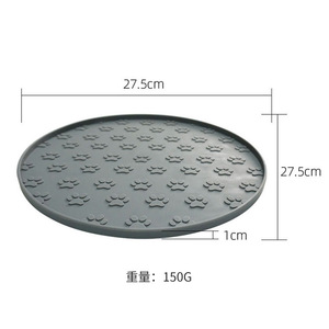 Tapis de nourriture et d'eau pour chien portable et écologique, design personnalisé, avec bord surélevé pliable en silicone - Product Image 3