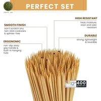 Brochettes plates en bambou compostables en gros pour usine, longueur personnalisée, bâtonnets de kebab jetables pour barbecue au charbon de bois