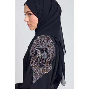 Abaya aperta di lusso con <span class=keywords><strong>motivi</strong></span> a mosaico in cristallo impreziositi <span class=keywords><strong>abiti</strong></span> <span class=keywords><strong>da</strong></span> <span class=keywords><strong>sera</strong></span> - Product Image 5