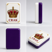 160 pièces de Mahjong américain en acrylique avec motifs Joker, Crak, Bam, Masque et Vin, logo personnalisé, pour soirée de jeu en famille, cadeau