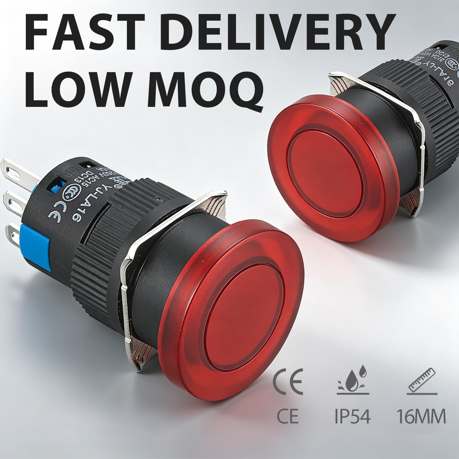 Mushroom 16MM Momentary <strong>Push</strong> <strong>Button</strong> <strong>Switches</strong> <strong>5A</strong> SPDT <strong>220V</strong> Control Start <strong>Button</strong> for Home Appliance Equipment Device Power Signal