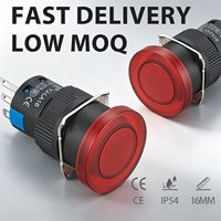 Sakelar Tombol Tekan Sementara Mushroom 16MM 5A SPDT 220V Tombol Kontrol Start untuk Peralatan Rumah Tangga, Perangkat, dan Sinyal Daya