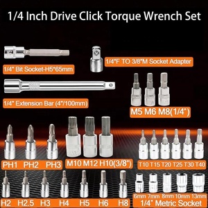 Clé dynamométrique à embout de 1/4 de pouce, 3,7~18,5 pi.lb/5~25 Nm - Ensemble de clés dynamométriques 32 pièces pour la réparation de vélos et de motos - Product Image 3