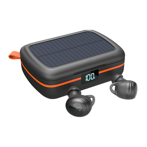 2023最新のTWS BT5.1ソーラーパネル充電イヤフォンソーラーマイクイヤホンLEDディスプレイパワーバンクヘッドセット - Product Image 1