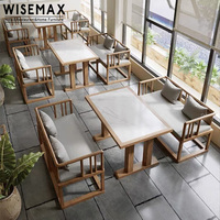 WISEMAX FURNITURE Nouveau mobilier commercial de style chinois, canapé pour salon de thé, table et chaises en bois massif pour restaurant