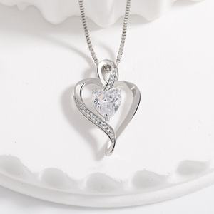 <span class=keywords><strong>Collana</strong></span> pendente a forma di <span class=keywords><strong>cuore</strong></span> per la festa della mamma regalo infinita <span class=keywords><strong>collana</strong></span> di zirconi d'amore - Product Image 4