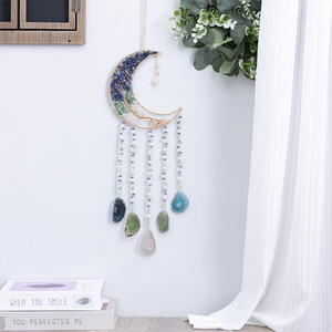 HZ Dreamer Handmade Gravel Agate Gemstone Art Style Home Hanging Decoration <strong>Jewelry</strong> Accessory Moon Dream Catcher Freeform Crystal - Product Image 2