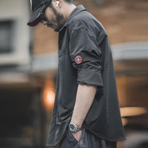 <span class=keywords><strong>Camicia</strong></span> <span class=keywords><strong>grigia</strong></span> con tasche della serie Maden Mountain per uomo, casual, antipiega, senza bisogno di stiratura, a maniche lunghe, stile <span class=keywords><strong>giacca</strong></span>, primaverile. - Product Image 6