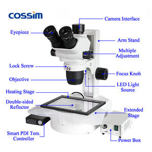 6.7X ~ 180X support de <span class=keywords><strong>Microscope</strong></span> de piste de <span class=keywords><strong>Microscope</strong></span> stéréo de dissection numérique d'étape de chauffage de haute qualité avec la lumière transmise pour le rat - Product Image 4