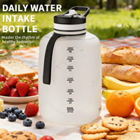 Bouteilles d'eau motivantes grande capacité 2,2 L avec marqueur de temps pour la salle de sport, gourde de sport 74 OZ (demi-gallon)