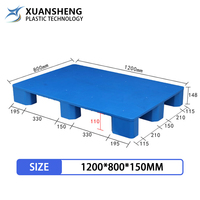 NEXARA 1200*800 Palette supérieure solide de neuf pieds en acier durable HDPE emboîtable pour le stockage et le transport en entrepôt