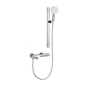 Robinet <span class=keywords><strong>de</strong></span> douche et <span class=keywords><strong>baignoire</strong></span> encastré HONGDEC au design moderne et épuré, en cuivre, avec bec orientable, eau chaude et froide, finition chromée - Product Image 1