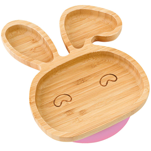 OEM Custom forma Animal de dibujos animados de animales difícil prueba de derrames de bebé de bambú tazón <span class=keywords><strong>con</strong></span> succión - Product Image 3