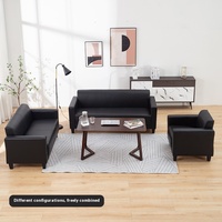 Nouveau canapé de bureau Simple moderne en cuir réception négociation réunion d'affaires simple Double ensemble de trois personnes