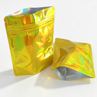 Sacs refermables en Mylar laminé pour aliments, formats 3,5g, 7g, 14g, 28g, avec fermeture éclair, à fond plat
