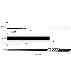 5 pegatinas universales de vinilo DIY con rayas de carreras para el lado del coche, capó, espejo retrovisor, impermeables y resistentes a los arañazos para vehículos. - Product Image 5