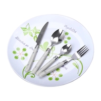 Ensemble de couverts en acier inoxydable avec manche en plastique, ustensiles de cuisine en tube PVC, vaisselle, 12 pièces