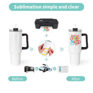 Vaso de sublimación de acero inoxidable de 40 oz, estilo clásico, con tapa, asa y pajita, que brilla en la oscuridad, para viajes, hogar y exteriores. - Product Image 3