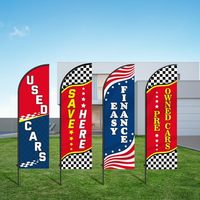 Drapeau publicitaire extérieur sans vent à motif plume pour concessionnaires automobiles